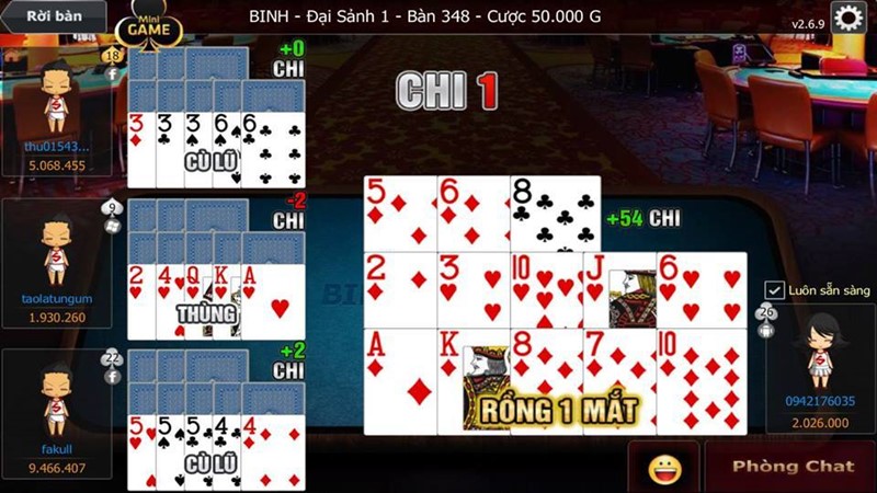 Game bài mậu binh Nohu dễ chơi, dễ thắng